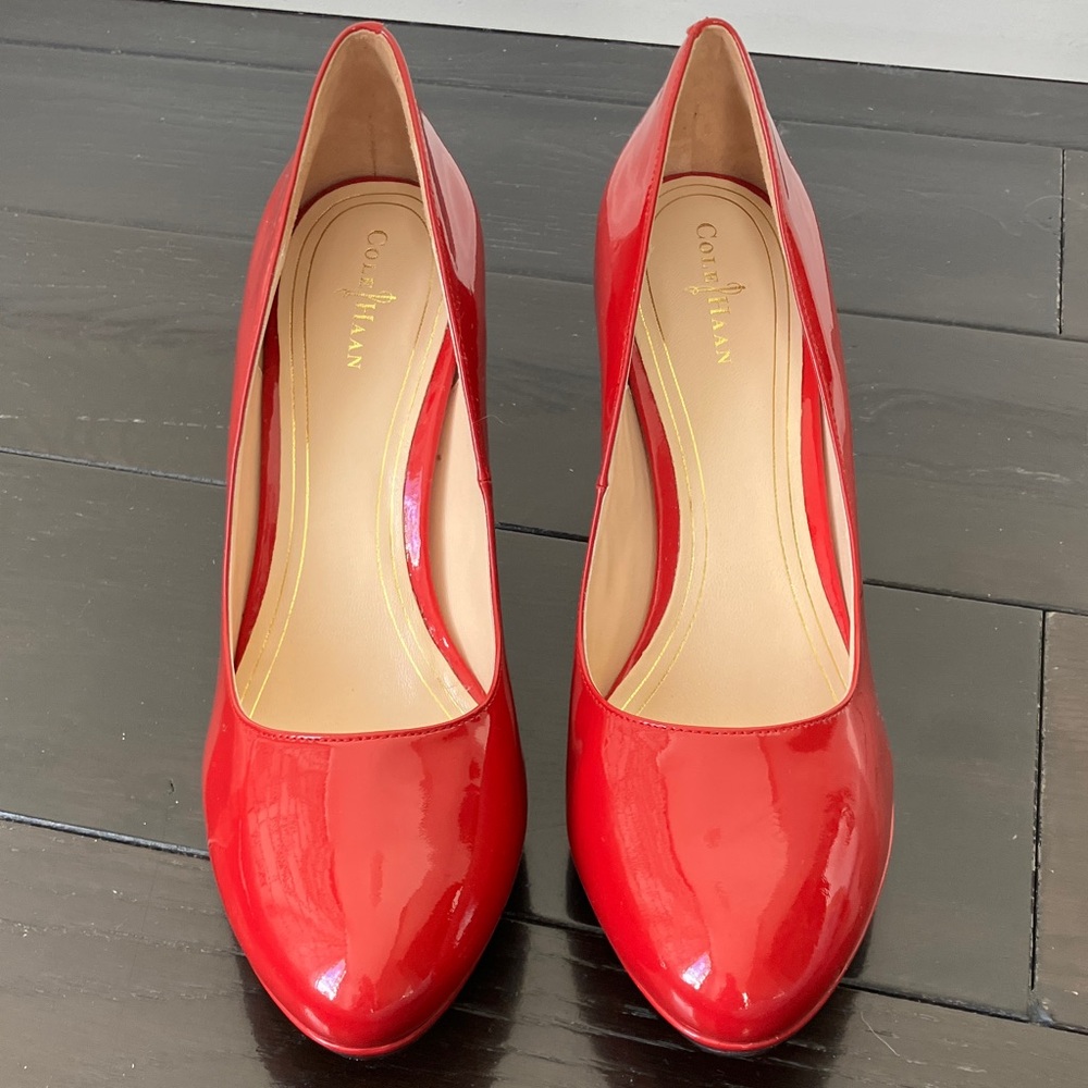 Cole Haan x NikeAir Patent Leather Red 3.5 Inch Heels Women’s Size 10B - Picture 4 of 7